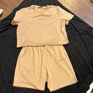 SHEIN Tan Men's Two-Piece Set